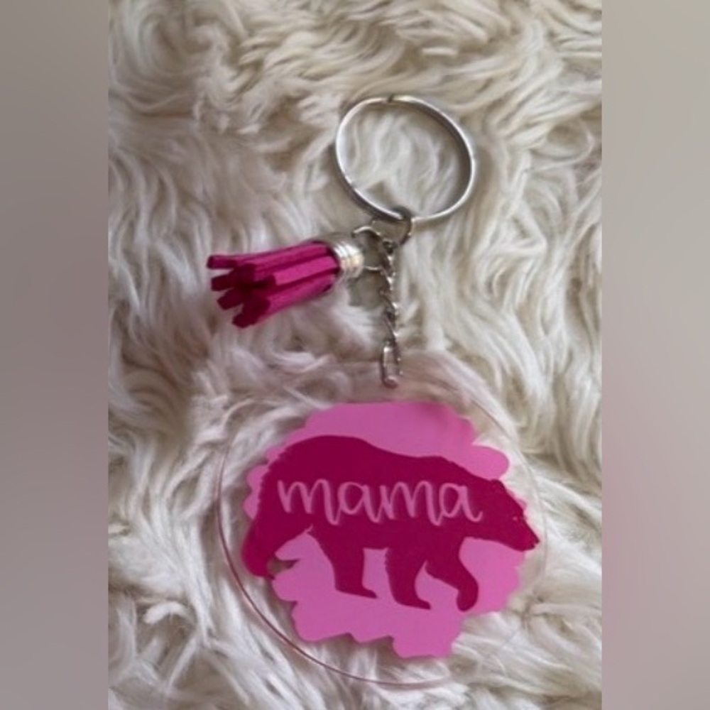 2” Pink Mama Bear Keychain - Picture 2 of 2